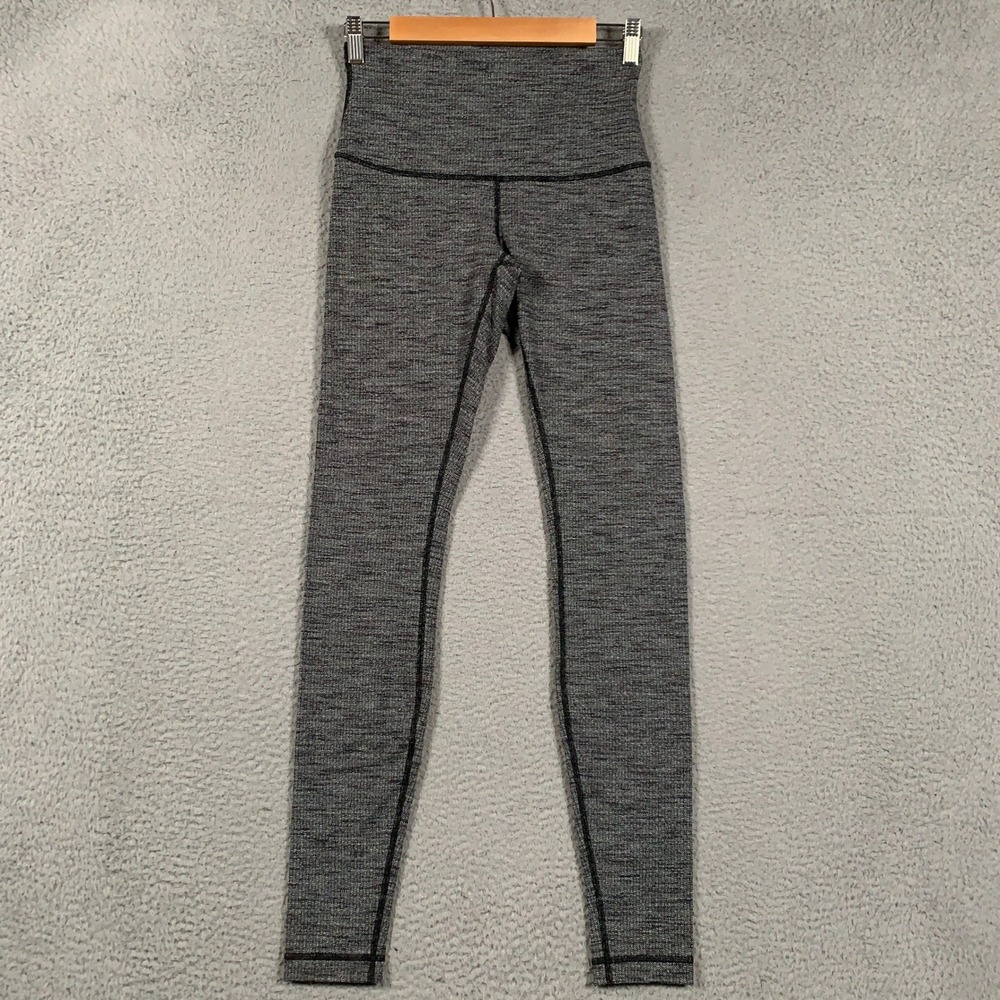 Lululemon Wunder Under Tight Womens 6 Gray Space Dye High Rise Luon Yoga Legging